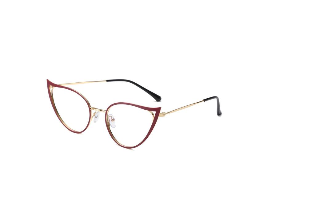 Stylish Women's Cat Eye Photochromic Anti-Blue Light Retro Metal Glasses Frame