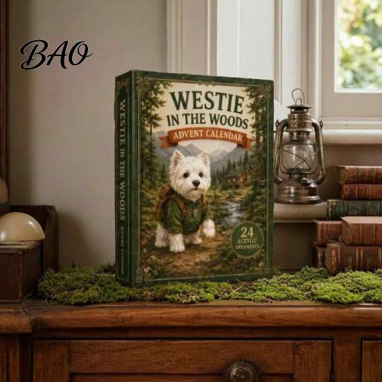 Limited Collection Dog Toys Westie in The Woods Advent Calendar, 24-Day Christmas Countdown Surprise Blind Box Figure Set, West Highland White Terrier