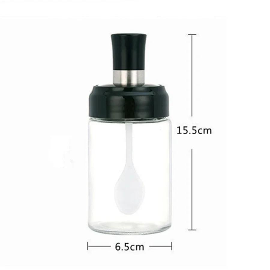 Condiment Seasoning Jars for Spices, Pepper Bottles, Salt Shakers, 250ml, Cap Sealed, Cruet with Lid and Spoon, Kitchen Storage