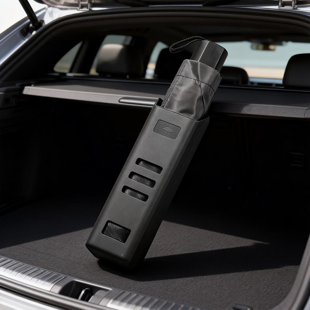 ABS Waterproof Car Trunk Umbrella Storage Box Universal Fit for SUVs Sedans Hatchbacks Space-Saving Organizer for Home and Car Additions