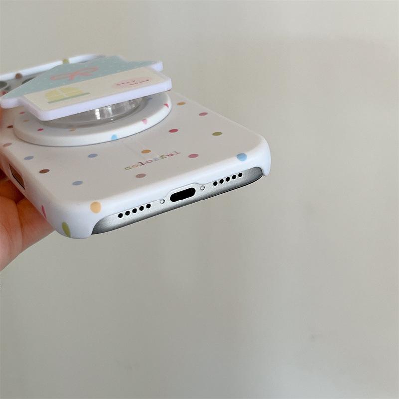 Korean Style Colorful Polka Dot Magnetic Phone Case for iPhone 16/17 Pro/Pro Max