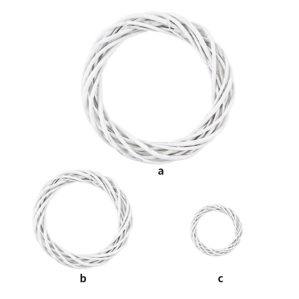 Christmas Rattan Ring White Wreath Garland Hanging Wreath Wicker Door 10-30CM