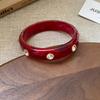 Geometric Resin Bangle: Trendy European-American Fashion Bracelet for Women