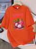 T-shirt Estive 100% Cotone Donna Frutto del Drago Stampe di Origine Locale Top Morbidi Larghi Girocollo Manica Corta Abbigliamento Donna per le Vacanze