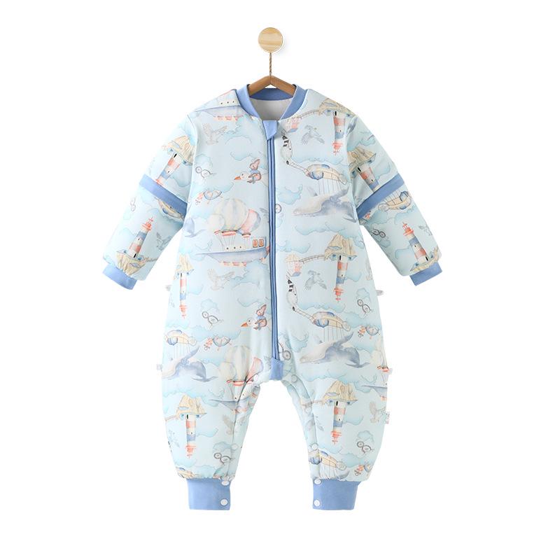 Quilted Unisex Infant & Toddler Sleeping Bag - Autumn/Winter, Anti-Kick, Anti-Startle, Down Protein Cotton, Temperature-Regulating.