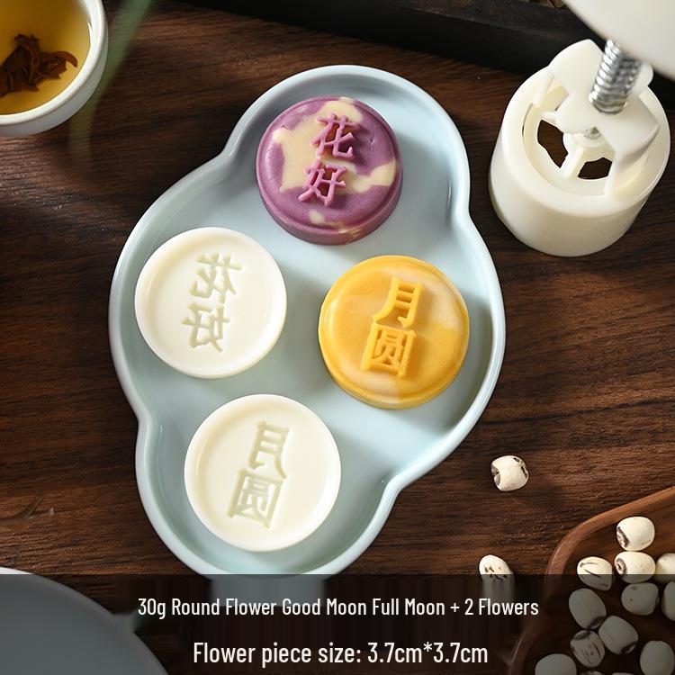 Mid-Autumn Mooncake Press - Flower Ice Skin Mold for Pastry & Mung Bean Cake