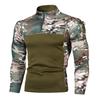 Outdoor Fitness Camouflage Jogging Pullover Men's Long Sleeved Camouflage Casual Stand Up Collar Pullover