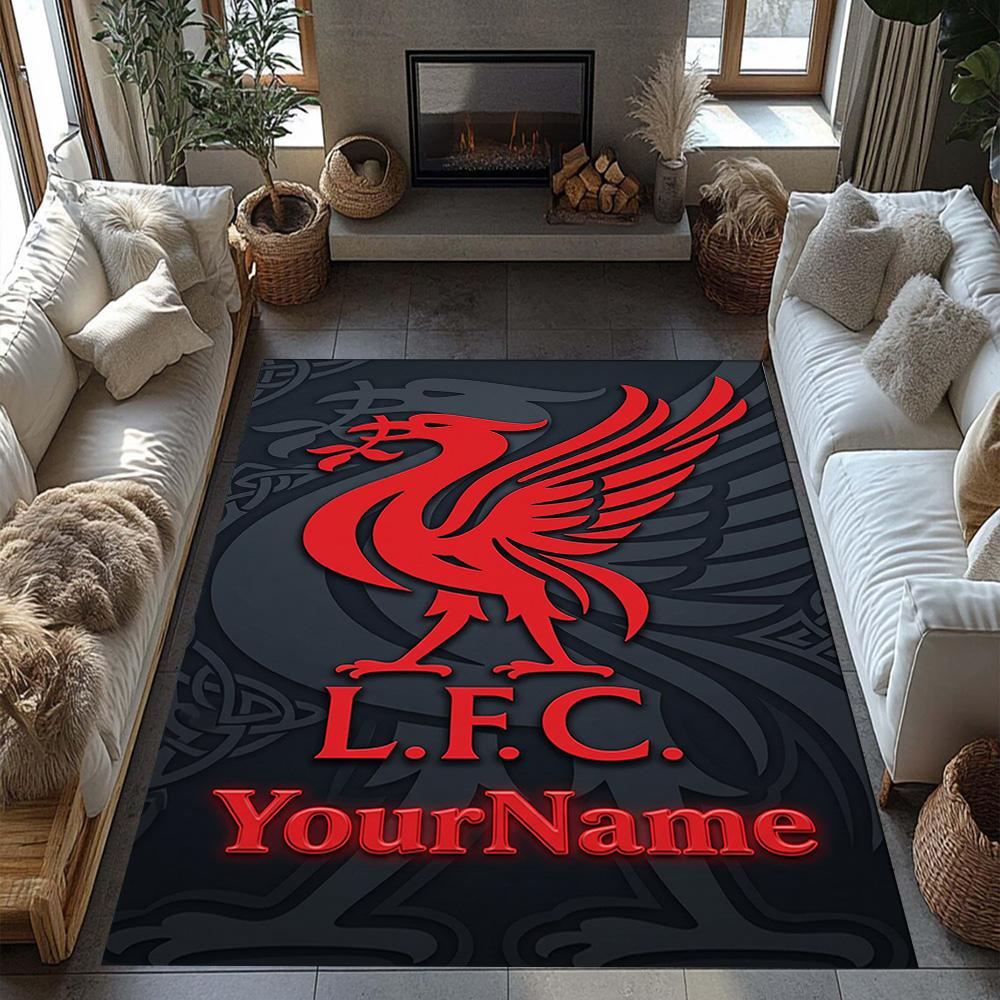 Liverpool Customizable Name Floor Mat Perfect for Playrooms Foyer Living Rooms Kitchen Anti-slip Rug Anime Office Decor Gift for Festivals