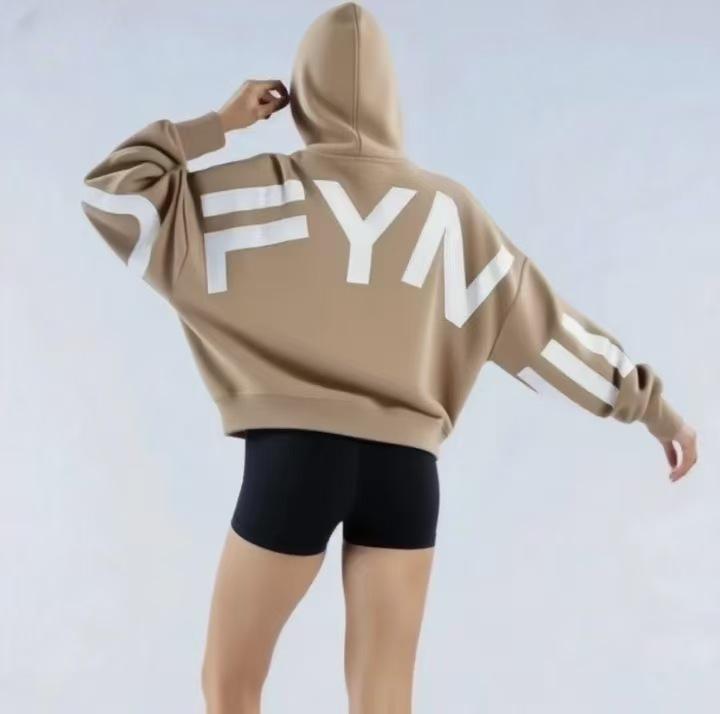 DFYNE Grenzüberschreitender High Street Samt Drop Shoulder Hoodie - Herbst/Winter Übergröße Kapuzenpullover