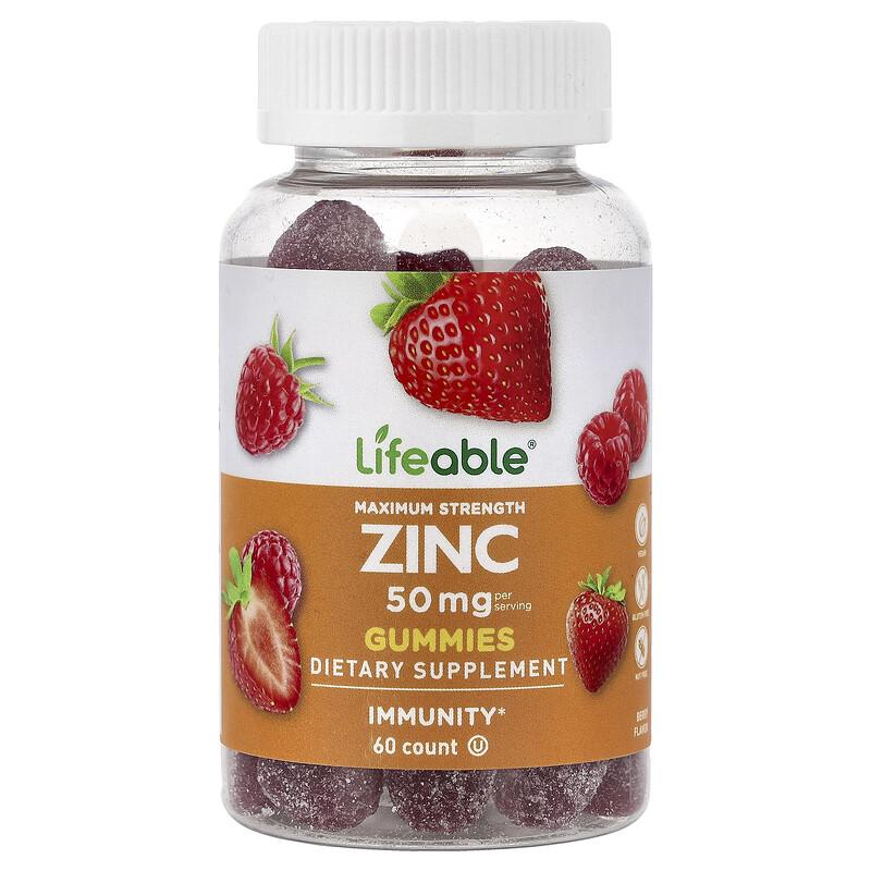 Zinc Gummies, Berry, 60 Gummies (25 mg per Gummy)