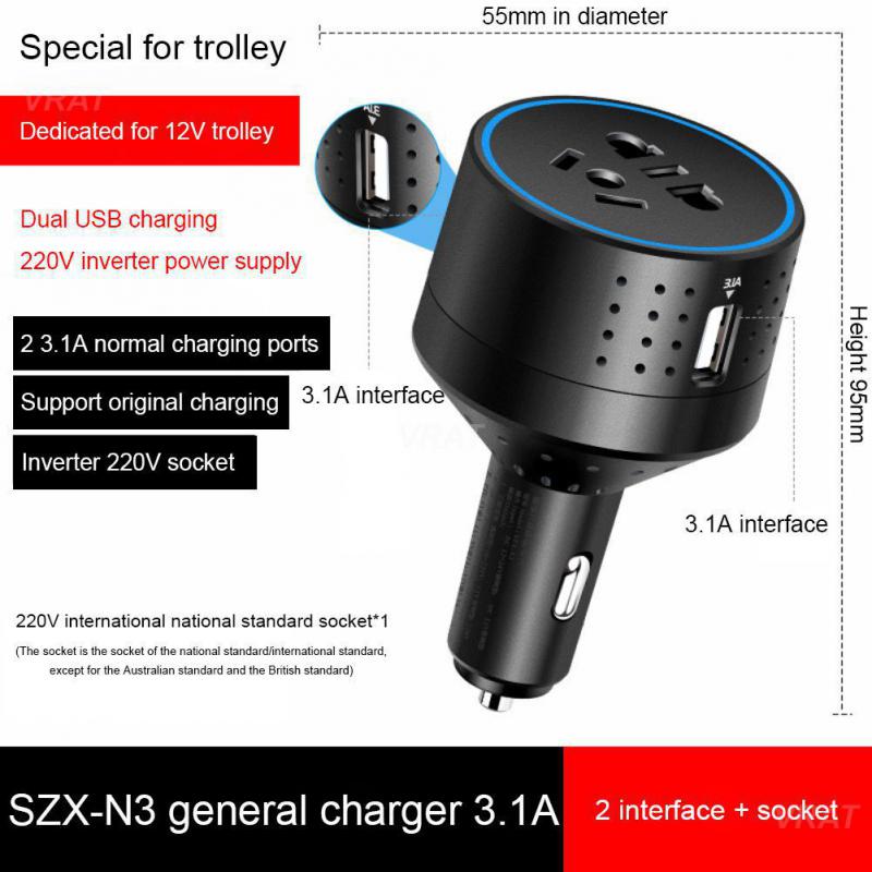Inverters Car Charger 12/24V To 110/220V PD Type-C QC3.0 USB Socket Car Charging Adapter Car Power Converter Car Accessories