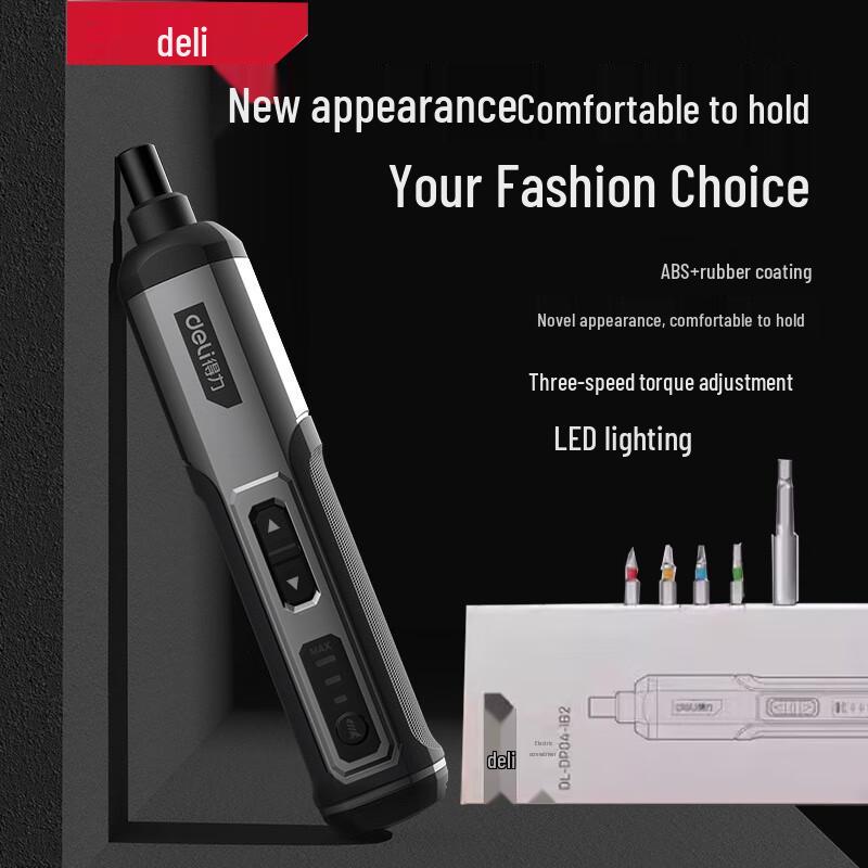 Deli 4V Cordless Lithium Electric Screwdriver Set