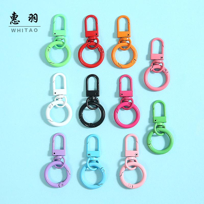 Colorful Alloy Strap & Spring Ring Keychain Buckle - Toy, Dog Hook, Handbag Accessory