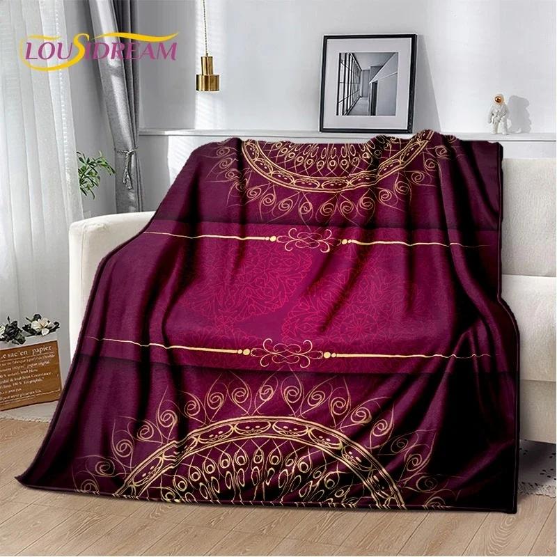 HD Muslim Islam Prayer Kneeling Poly Mats Mandala Soft Blankets,Keep Warm Throw Blanket for Picnic Beds Sofa Home Bedroom Gift