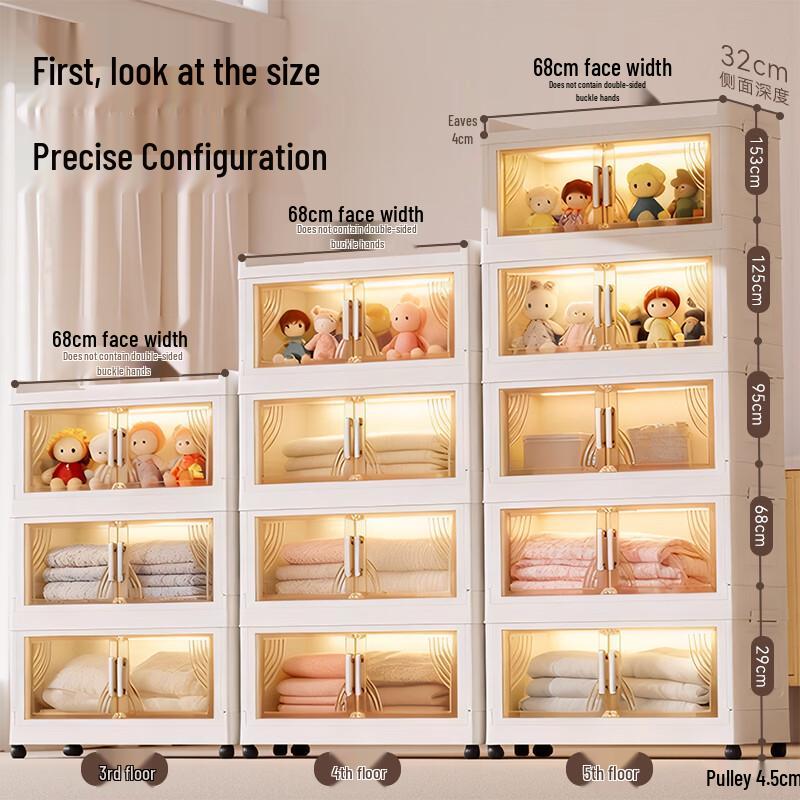Foldable Rolling Magnetic Storage Cabinet