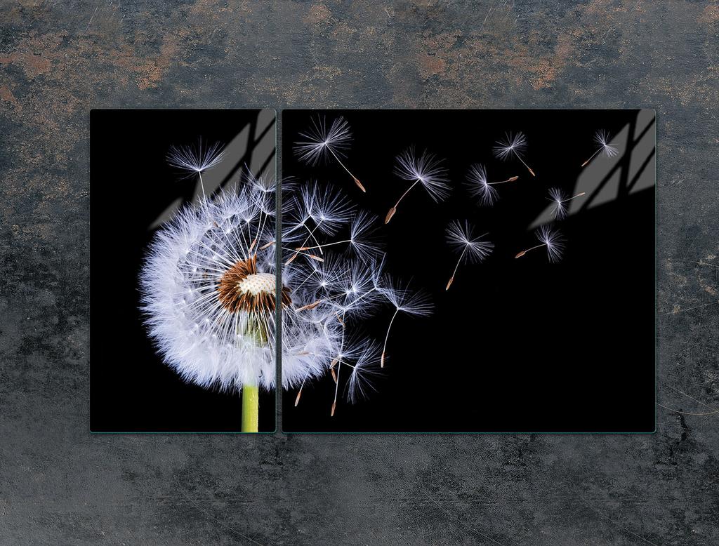 GLAS-KOCHFELD-SCHUTZPLATTE 90x52 BLUME