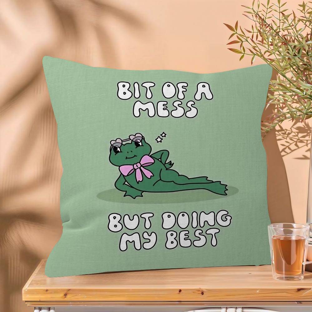 Humorous Slogan Nice Bum Cartoon Prints Pillow Cover Design Cushion Cover Decor Holiday Decorati