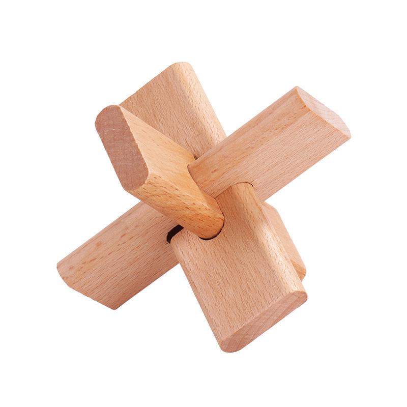 Luban Lock Classical Wood Puzzle Set for Kids - Mortise and Tenon Design