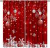 Christmas Window Curtain, Santa Claus Xmas Tree Snowflake Window Treatments for Bedroom Living Room New Year Party Home Decor