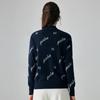 Paro Women's 100% Cashmere Semi-High Collar Letter Jacquard Sweater