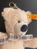 [USED] Old Steiff Teddy Bear Plush Keychain Beige with Paper Tag
