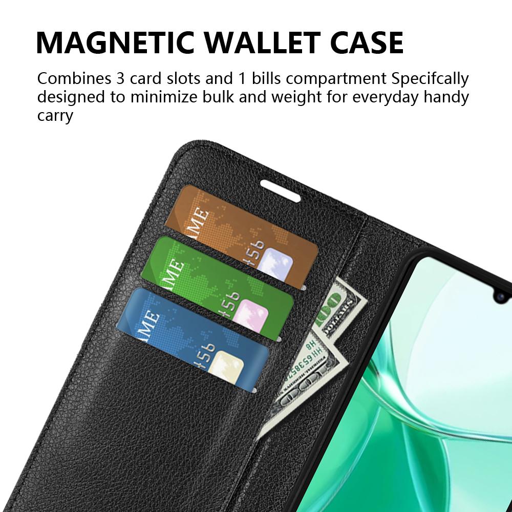 For ZTE Blade A35 Case Litchi Texture Shockproof Leather Wallet Phone Cover