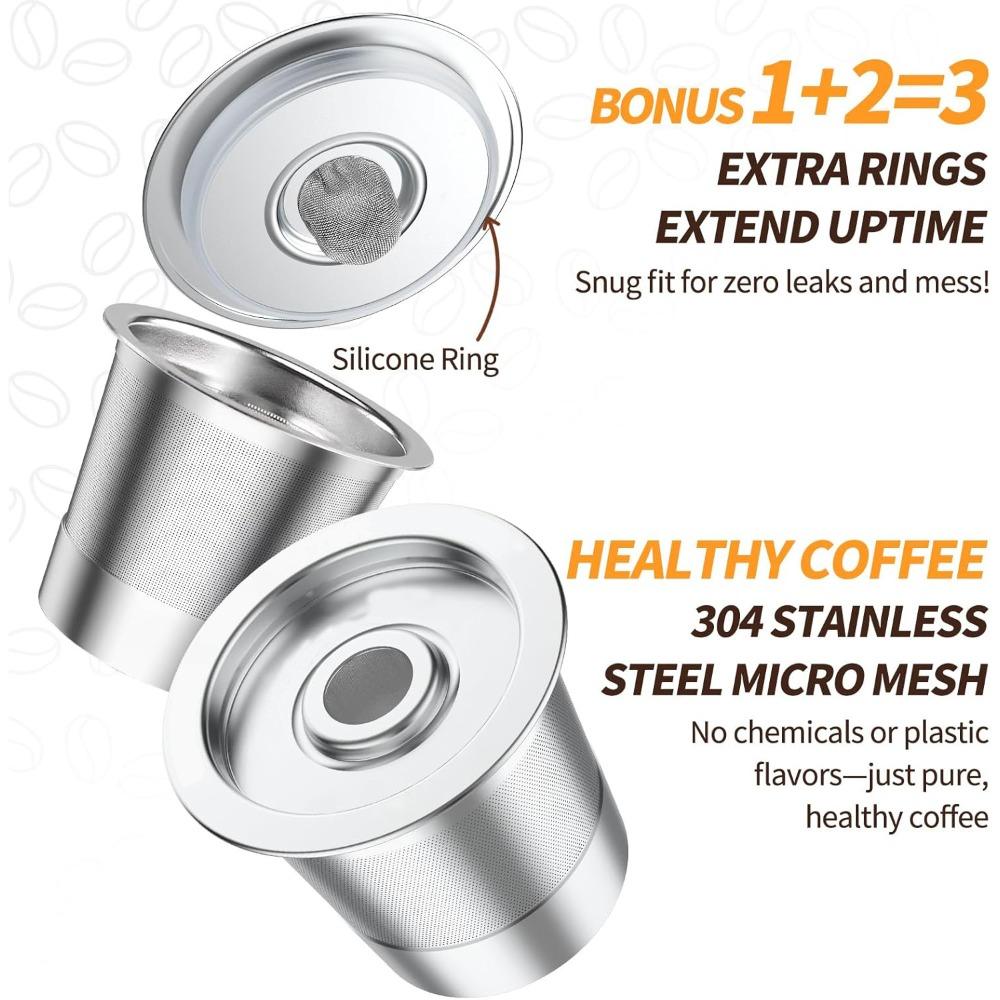 Reusable Coffee K-Cup Filter  | Compatible with Ninja Coffee Machines & Capsule Makers | Universal Kcup Filter for Home/Office Daily Use