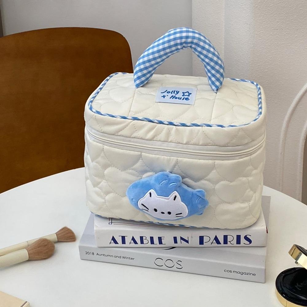 Dopamine Color Cute Cabin Makeup Bag Kawaii Toiletry Bag Portable Handheld Cosmetic Case  Travel