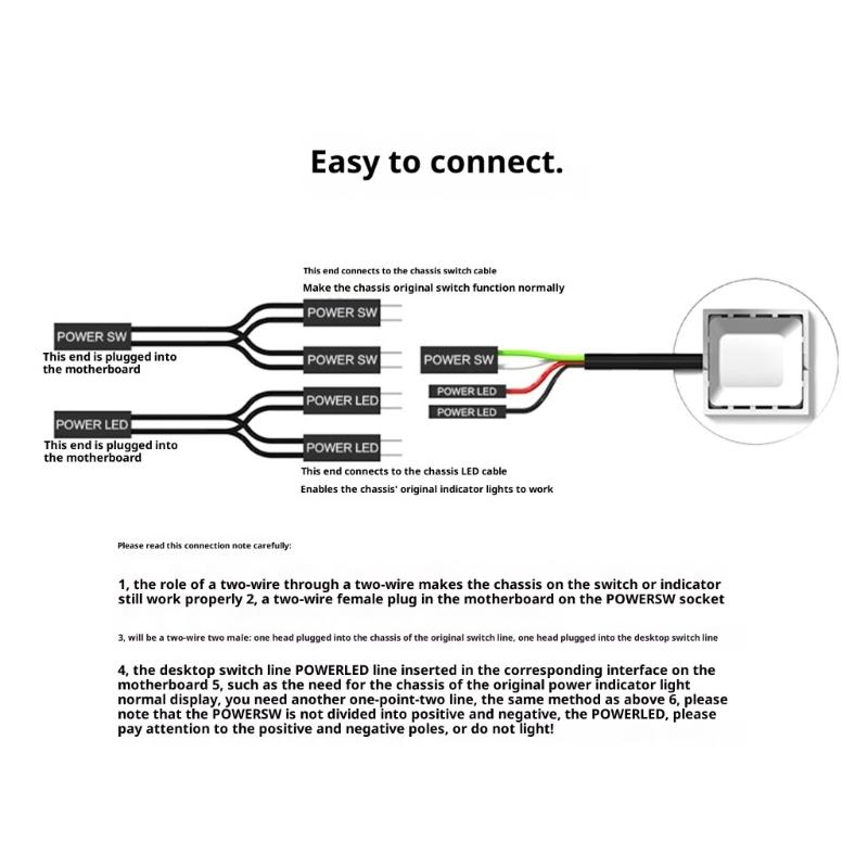 Desktop PC External Power Switches ABS Design For HassleFree Booting Without Opening Case