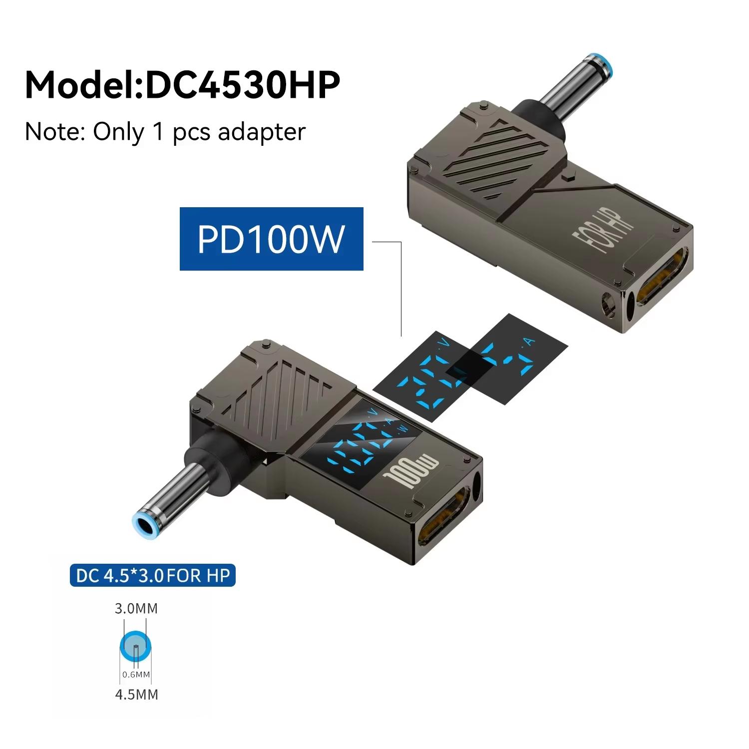 

100W USB Type C Fast Charging Adapter Plug Connector Universal USB C to DC Laptop Charger Converter for Lenovo Dell Asus Hp Acer