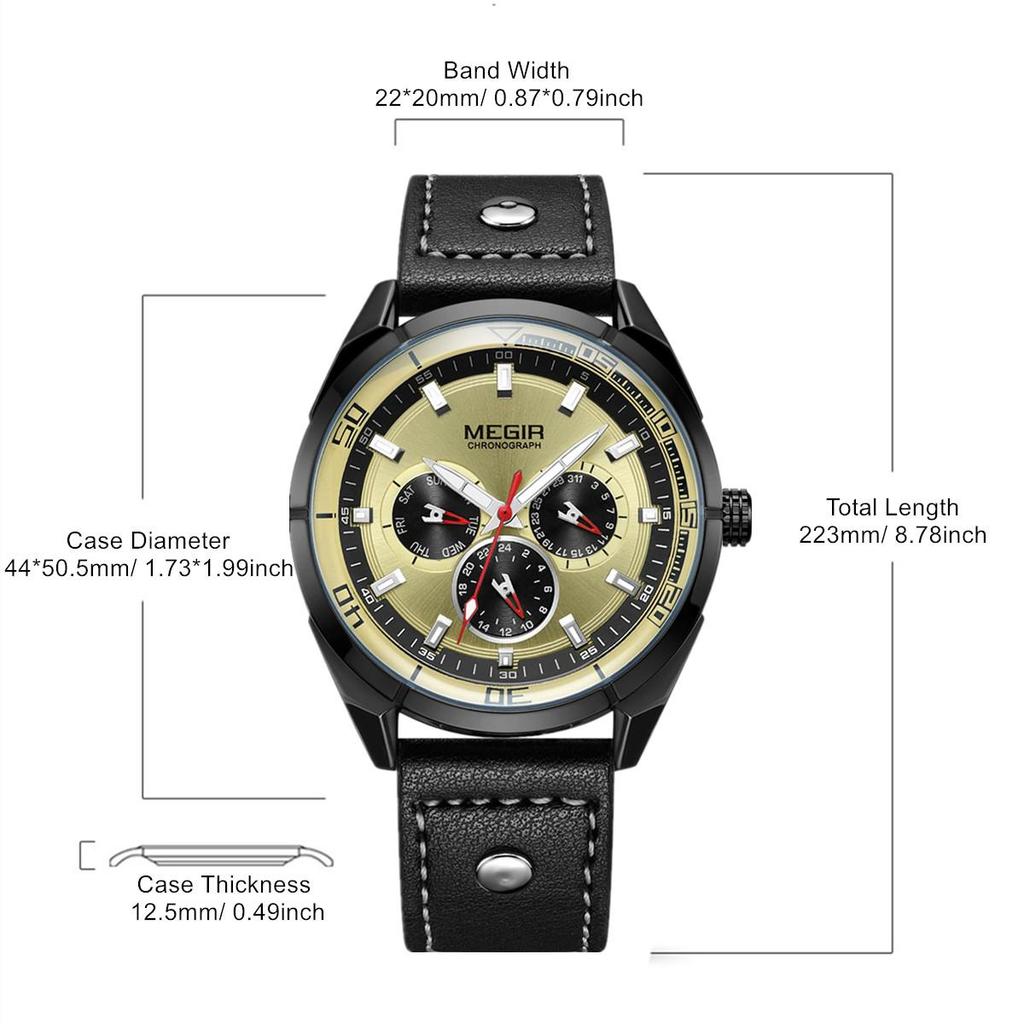 Megir Creative Army Military Watches Men Luxury Brand Quartz Sport Wrist Watch Clock Men Relogio Masculino Erkek Kol Saati