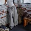 Amerikanische Hip-Hop-Freizeithosen für die Straße, lockere Weitbein-Lange Hosen Damen Weitbein Kordelzug Jogginghose Trendige Streetwear Weitbein Jogginghose
