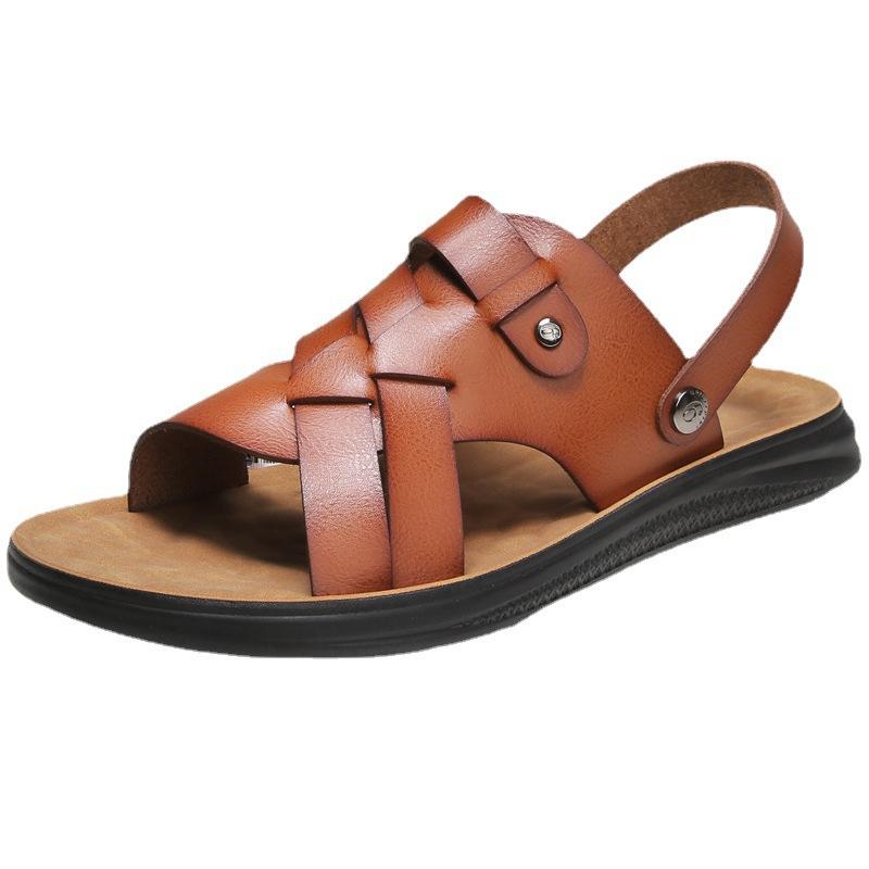 Men's Sandals Summer New Outdoor Breathable Soft-soled Beach Shoes British Trend Large Size Cool Slippers Men