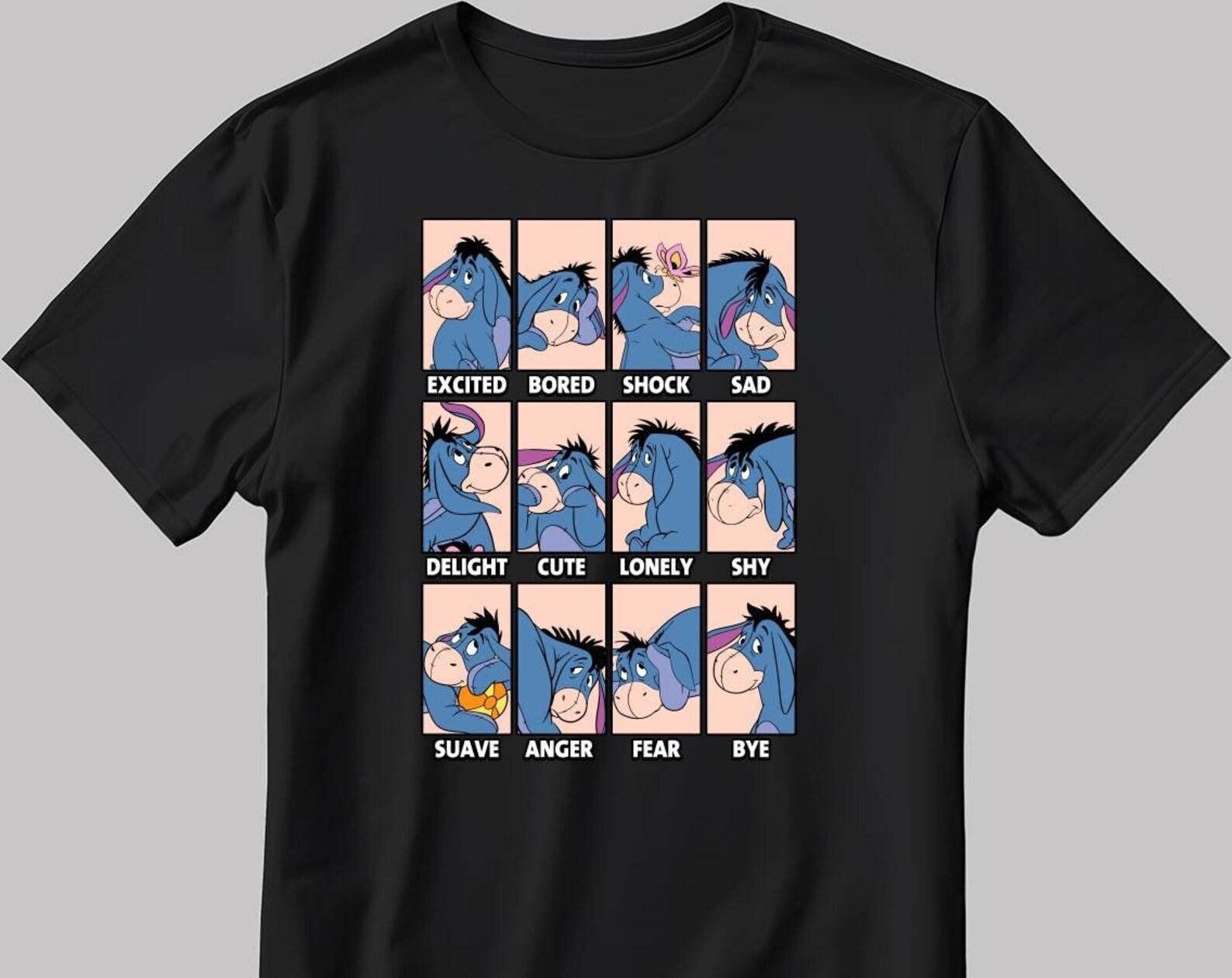 Eeyore Moods Short Sleeve White-Black Men s / Women s T-Shirt C559 3XL