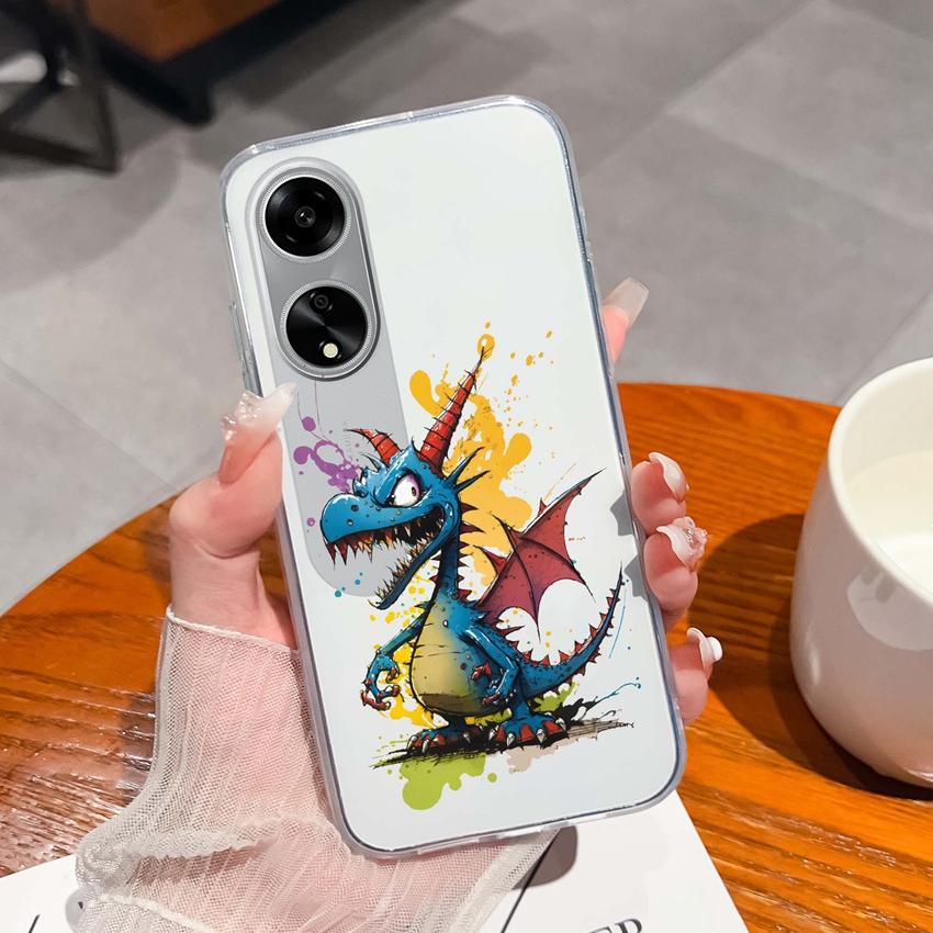 For Oppo A1 A11 A12 A15 A17K Luxury Transparent Lens Protection Cases Mysterious Whale Pattern Shockproof Protective Back Cover Shell For Oppo Housing
