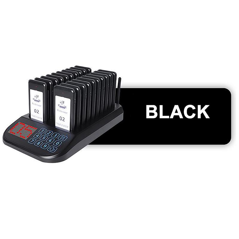 

Wireless Restaurant Pager Queue Paging System Call Customer Queue Device Meal Extractor Queuing for Restaurant Cafe MilkTea Shop EU чёрный