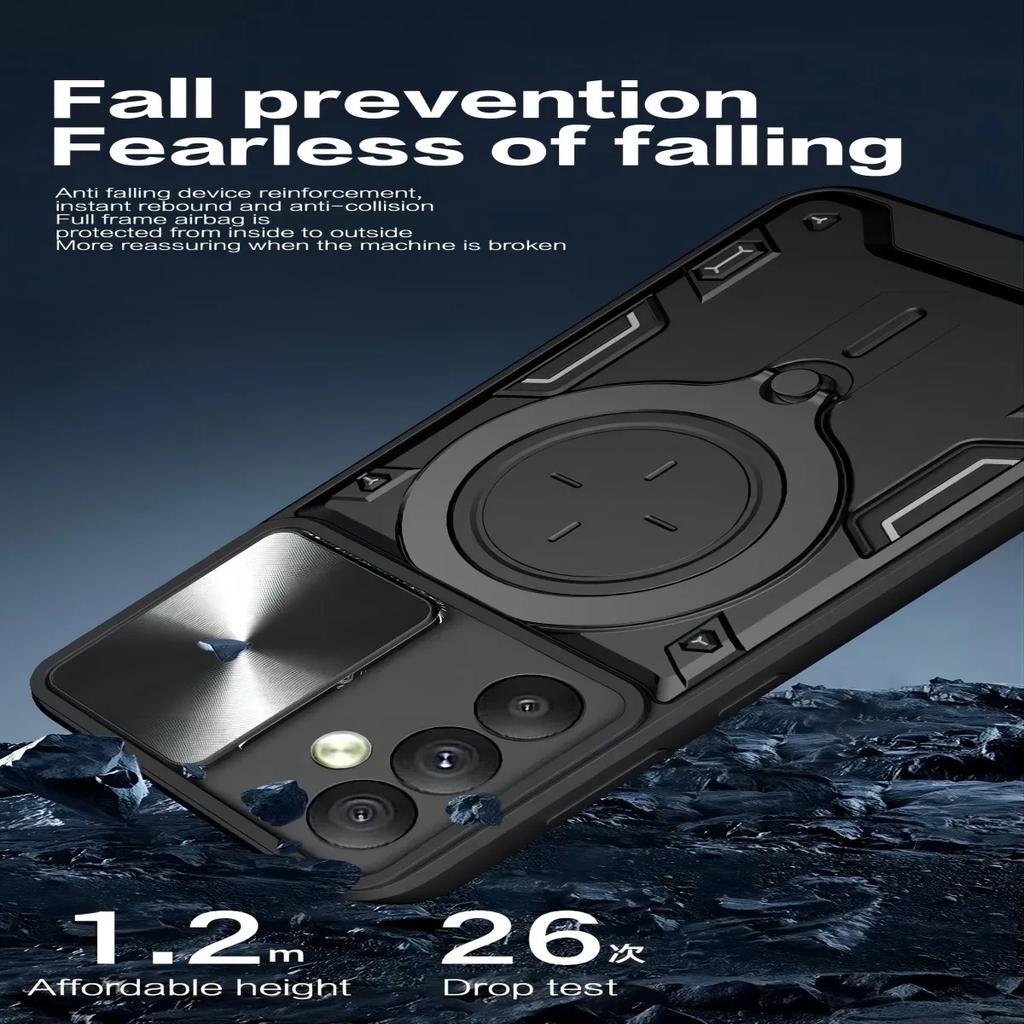 Handyhülle für Samsung Galaxy S24 S23 S21 S20 FE Ultra A54 A34 Magnetisch Rotierende Kamera Schiebeschutz Ring Abdeckung