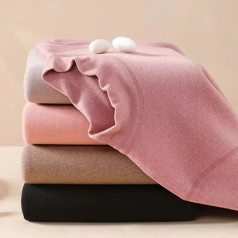 3XL Winter Rollkragen Thermo-Unterwäsche Damen Dicke Warme Lange Unterhosen Set Plus Size Samt Thermo-Kleidung Damen Zweite Haut Anzug