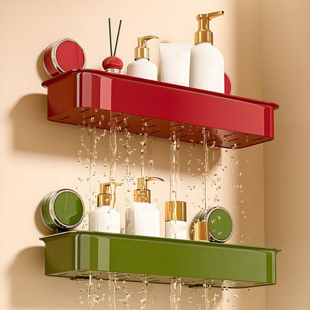 Wall Mounted Shower Storage Rack Draining Cosmetics Storage Rack Toilet Shampoo Holder Bathroom