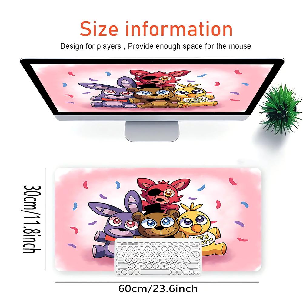Fnaf Party Time Large Gaming Mouse Pad Nonslip Rubber Base Waterproof Desk Mat For Office Pc Laptop