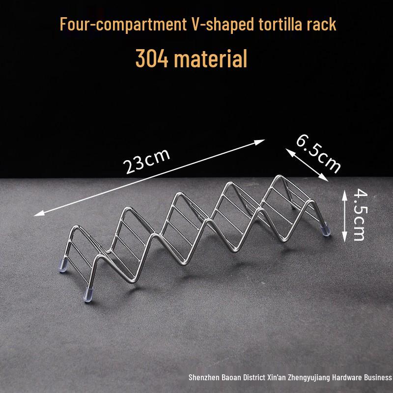 304 Stainless Steel V-Shaped Taco Holder for 2 or 3 Tortillas