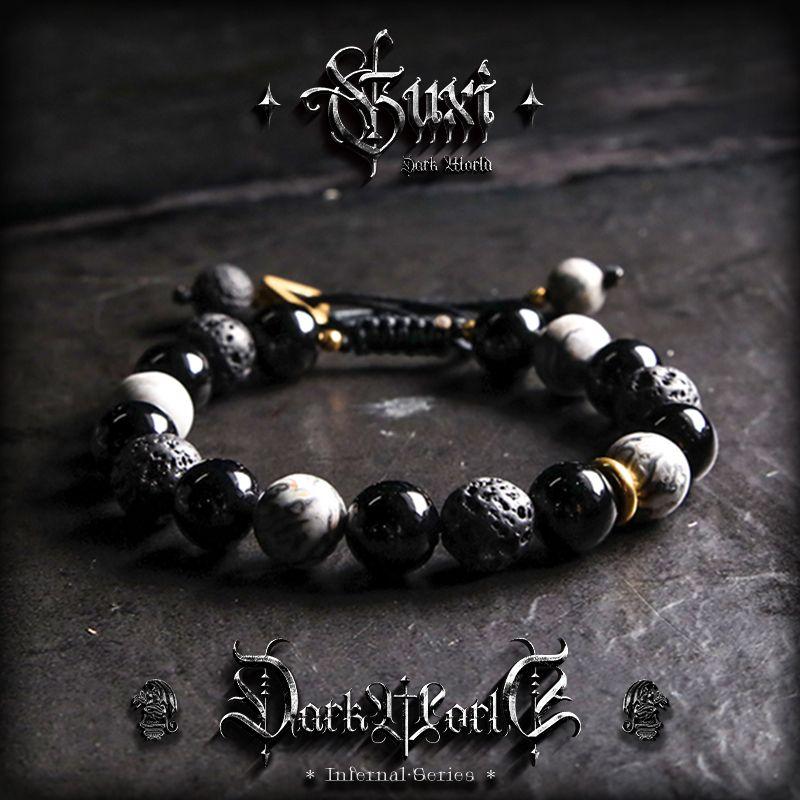 

Нишевый стиль Guxi Magic Night Ретро браслет из обсидиановых бусин S code recommend hand circumference 15-16cm