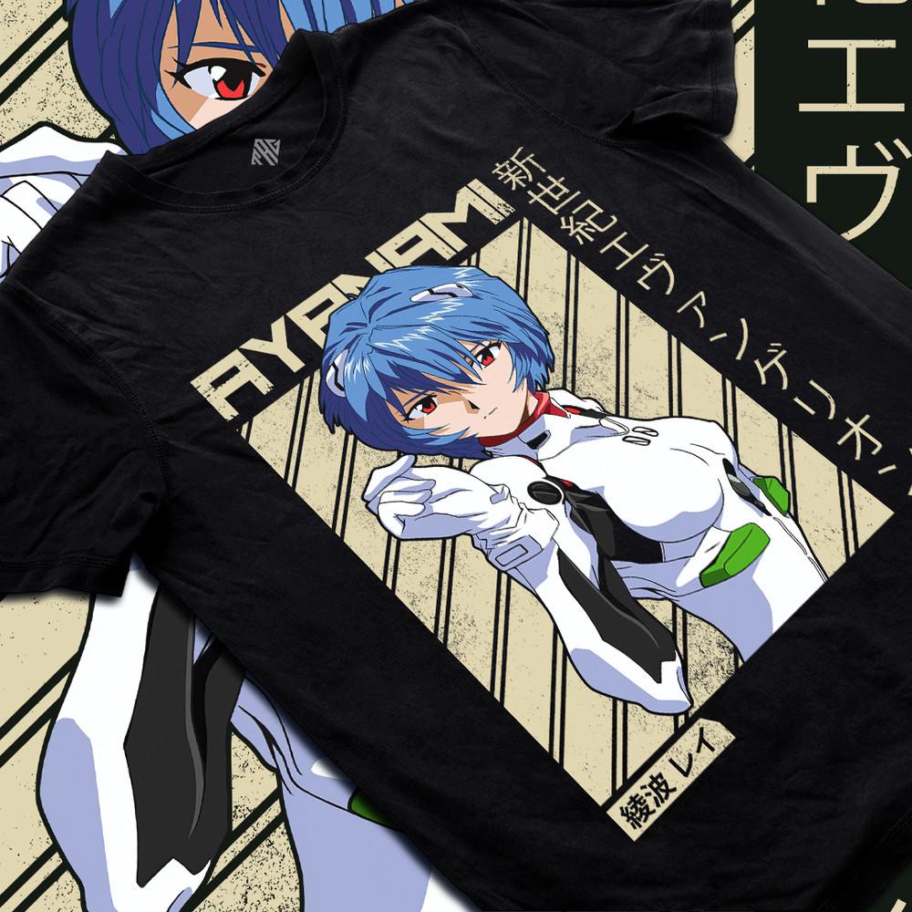 

Rei Ayanami T-Shirt Neon Genesis Evangelion Blue Plug Suit Anime Tee 4XL