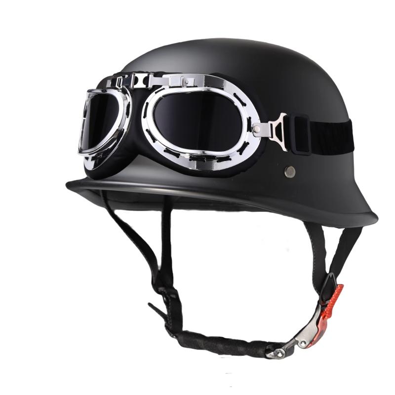 German Crafted Vintage Steel Cruiser Helmets | Half Face Unisex Motorcycle Helmets | DOT Certified for Reliable Protection