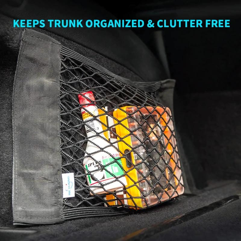 Auto Rücke Heck Kofferraum Sitz Elastisches Seil Netz Magischer Klettverschluss Aufbewahrungsbox Organizer Im Kofferraum Auto Zubehör Innenraum Auto Gadget