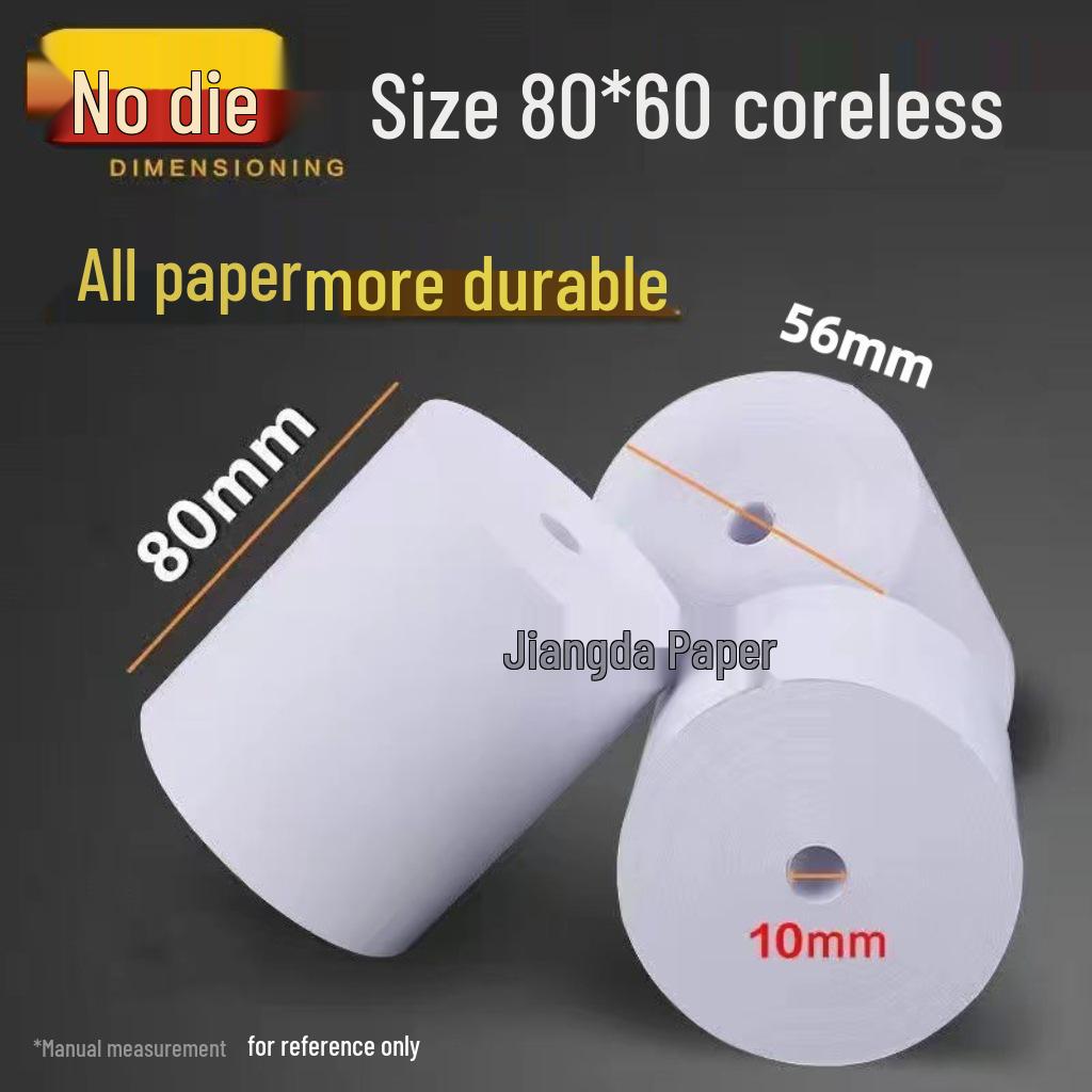 Enhanced Thermal Receipt Paper 80x60mm, 80x50mm - Kitchen-Grade, Waterproof, Tear-Resistant, Ideal for Delivery and Catering Printing.