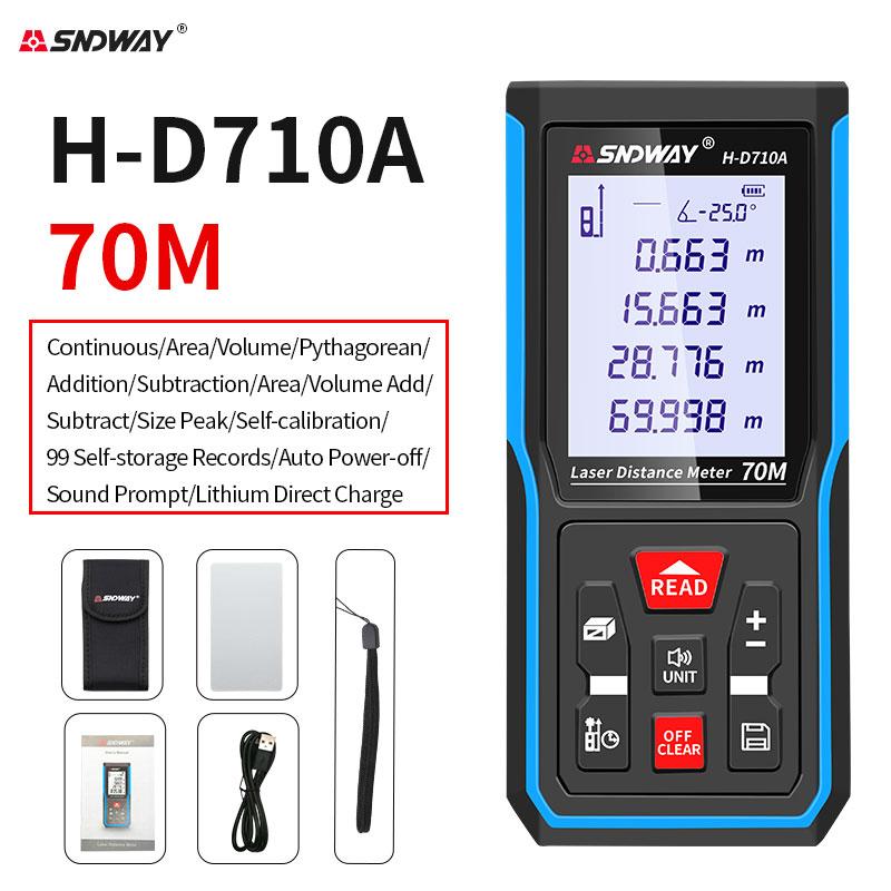 SNDWAY Laser Distance Meter 40M 60M 80M 100M 120M Rangefinder Trena Digital Range Finder Tape Measure Device Ruler Test Tool