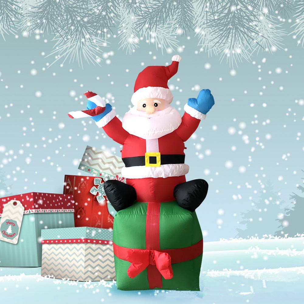 Christmas Inflatable Santa Gift Box Led Decoration