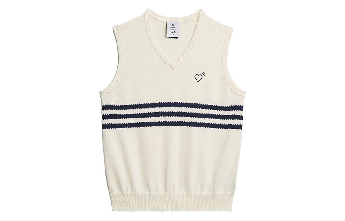 Adidas Originals X HUMAN MADE Tank Tops Men s White V Neck Moderate GM4631 XL