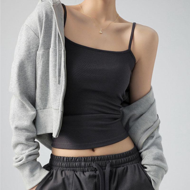 Summer Basic Tanks Spaghetti Strap Camis Solid Stretch Tops for Women Sleeveless Slim Fit Basic Solid Knitted Camisole